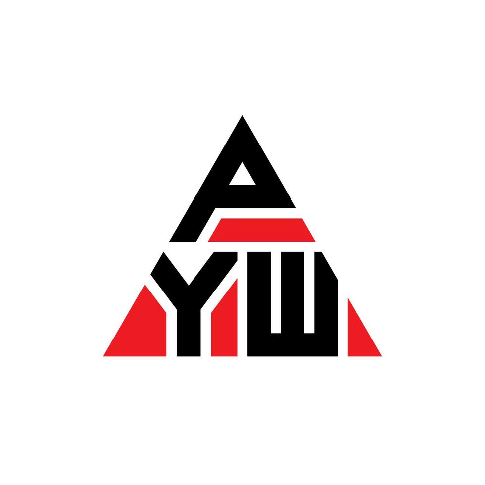pyw driehoek brief logo ontwerp met driehoekige vorm. pyw driehoek logo ontwerp monogram. pyw driehoek vector logo sjabloon met rode kleur. pyw driehoekig logo eenvoudig, elegant en luxueus logo.