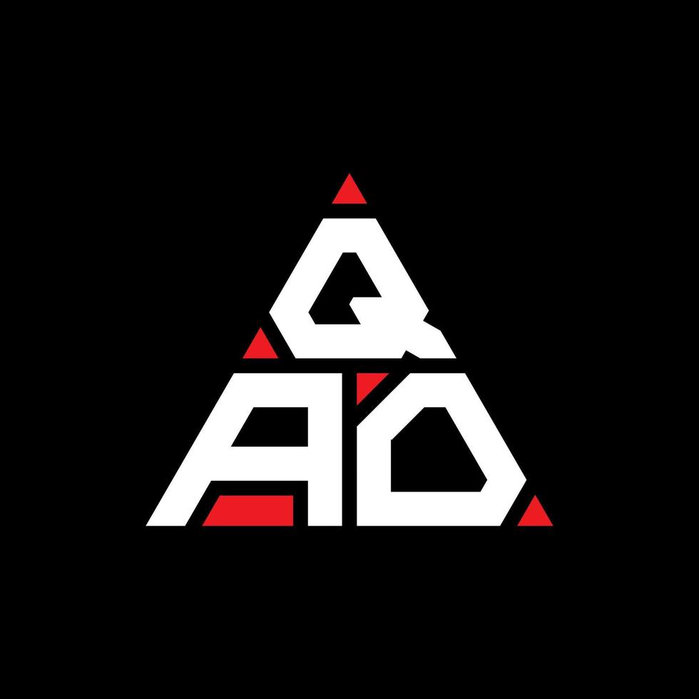 qao driehoek brief logo ontwerp met driehoekige vorm. qao driehoek logo ontwerp monogram. qao driehoek vector logo sjabloon met rode kleur. qao driehoekig logo eenvoudig, elegant en luxueus logo.