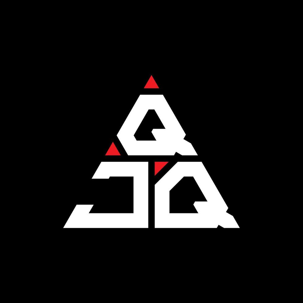 qjq driehoek brief logo ontwerp met driehoekige vorm. qjq driehoek logo ontwerp monogram. qjq driehoek vector logo sjabloon met rode kleur. qjq driehoekig logo eenvoudig, elegant en luxueus logo.