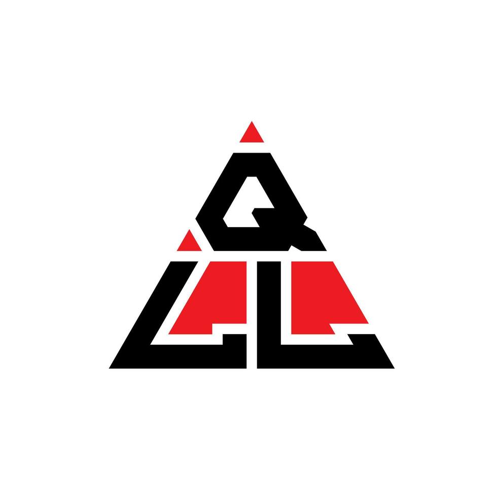 qll driehoek brief logo ontwerp met driehoekige vorm. qll driehoek logo ontwerp monogram. qll driehoek vector logo sjabloon met rode kleur. qll driehoekig logo eenvoudig, elegant en luxueus logo.
