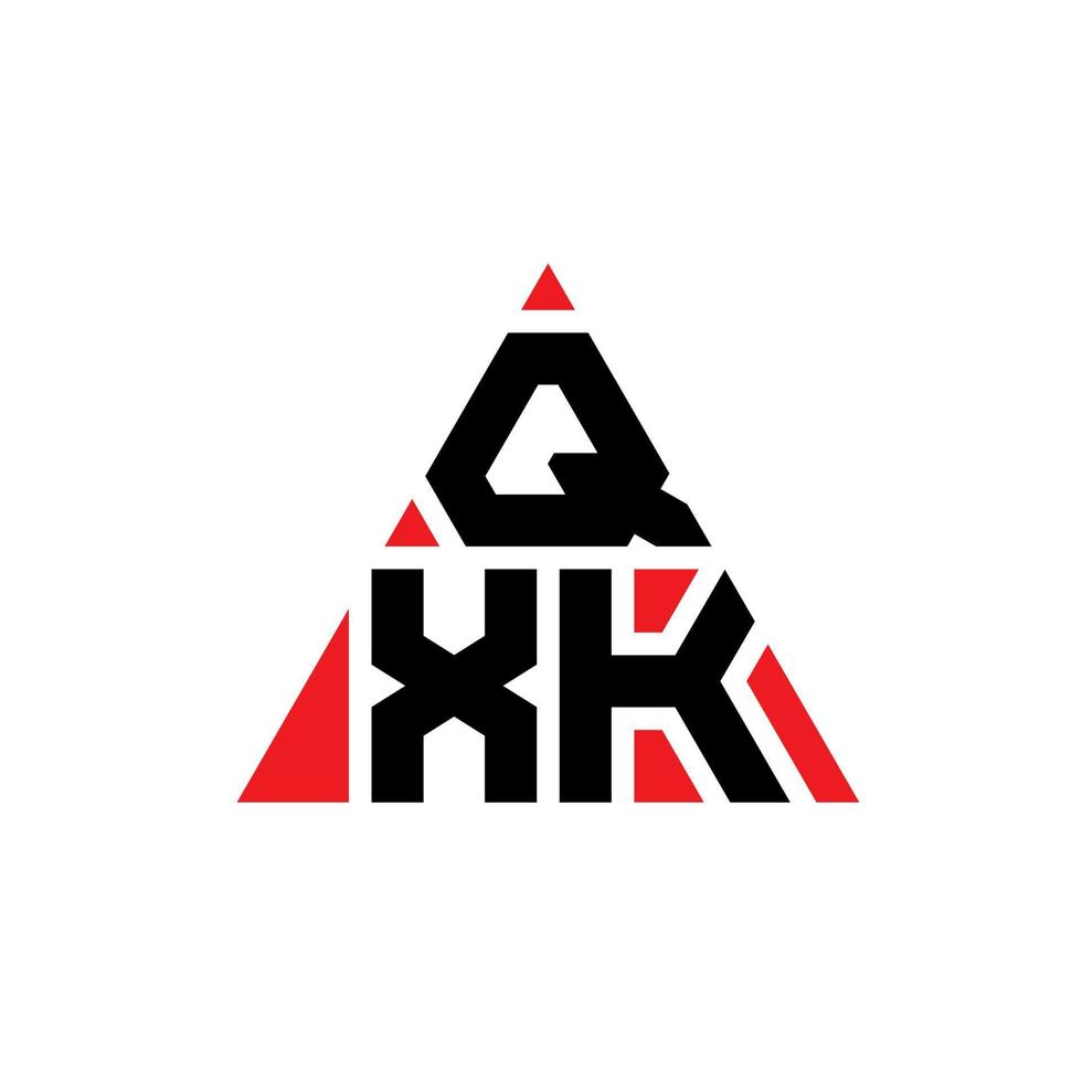 qxk driehoek brief logo ontwerp met driehoekige vorm. qxk driehoek logo ontwerp monogram. qxk driehoek vector logo sjabloon met rode kleur. qxk driehoekig logo eenvoudig, elegant en luxueus logo.