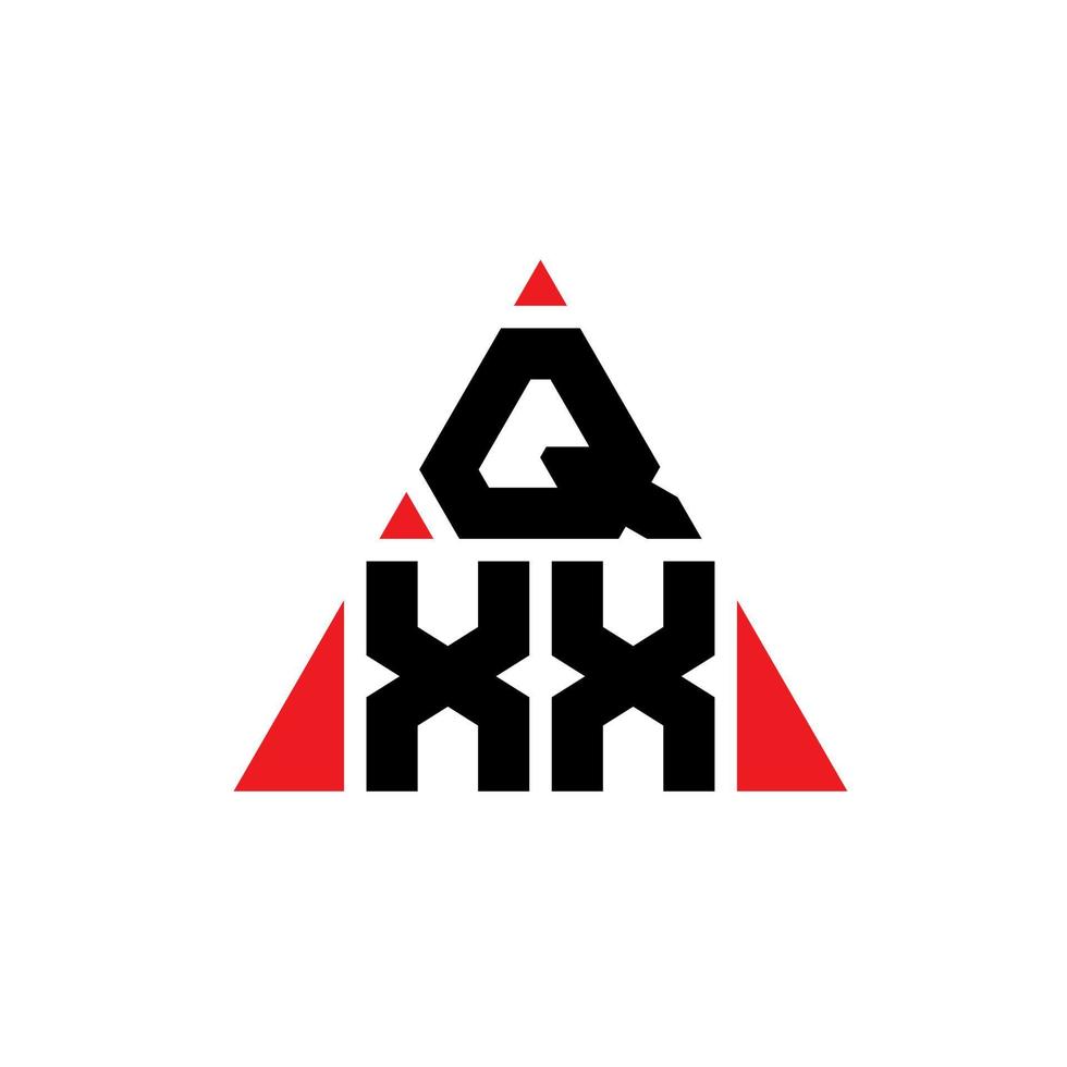 qxx driehoek brief logo ontwerp met driehoekige vorm. qxx driehoek logo ontwerp monogram. qxx driehoek vector logo sjabloon met rode kleur. qxx driehoekig logo eenvoudig, elegant en luxueus logo.