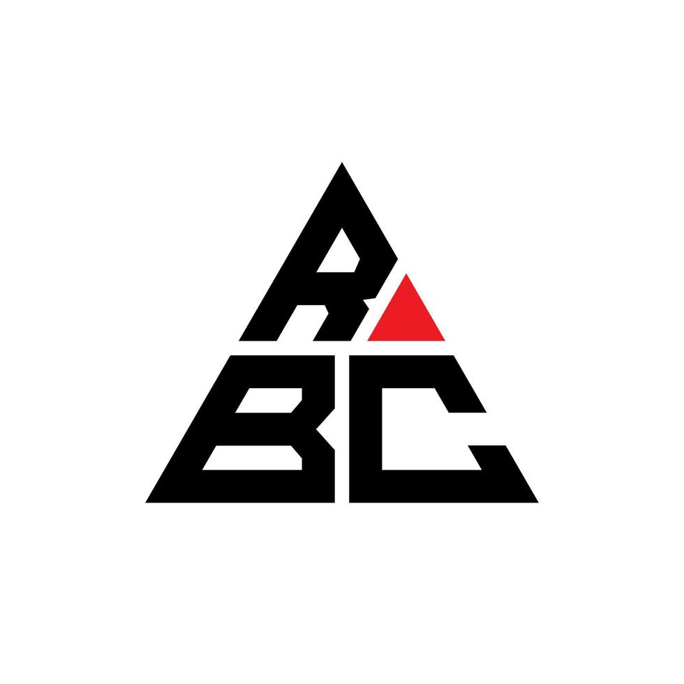 rbc driehoek brief logo ontwerp met driehoekige vorm. rbc driehoek logo ontwerp monogram. rbc driehoek vector logo sjabloon met rode kleur. rbc driehoekig logo eenvoudig, elegant en luxueus logo.