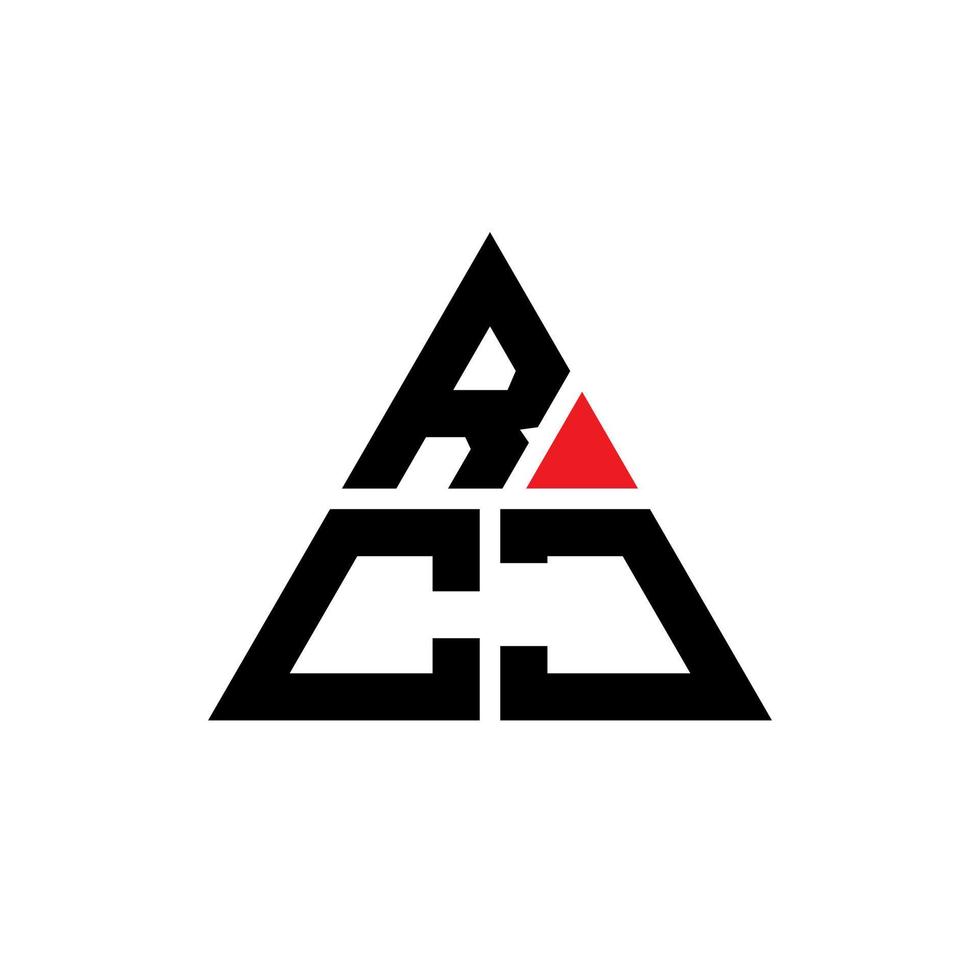 rcj driehoek brief logo ontwerp met driehoekige vorm. rcj driehoek logo ontwerp monogram. rcj driehoek vector logo sjabloon met rode kleur. rcj driehoekig logo eenvoudig, elegant en luxueus logo.