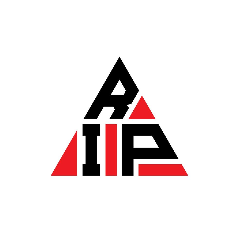 rip driehoek brief logo ontwerp met driehoekige vorm. rip driehoek logo ontwerp monogram. rip driehoek vector logo sjabloon met rode kleur. rip driehoekig logo eenvoudig, elegant en luxueus logo.
