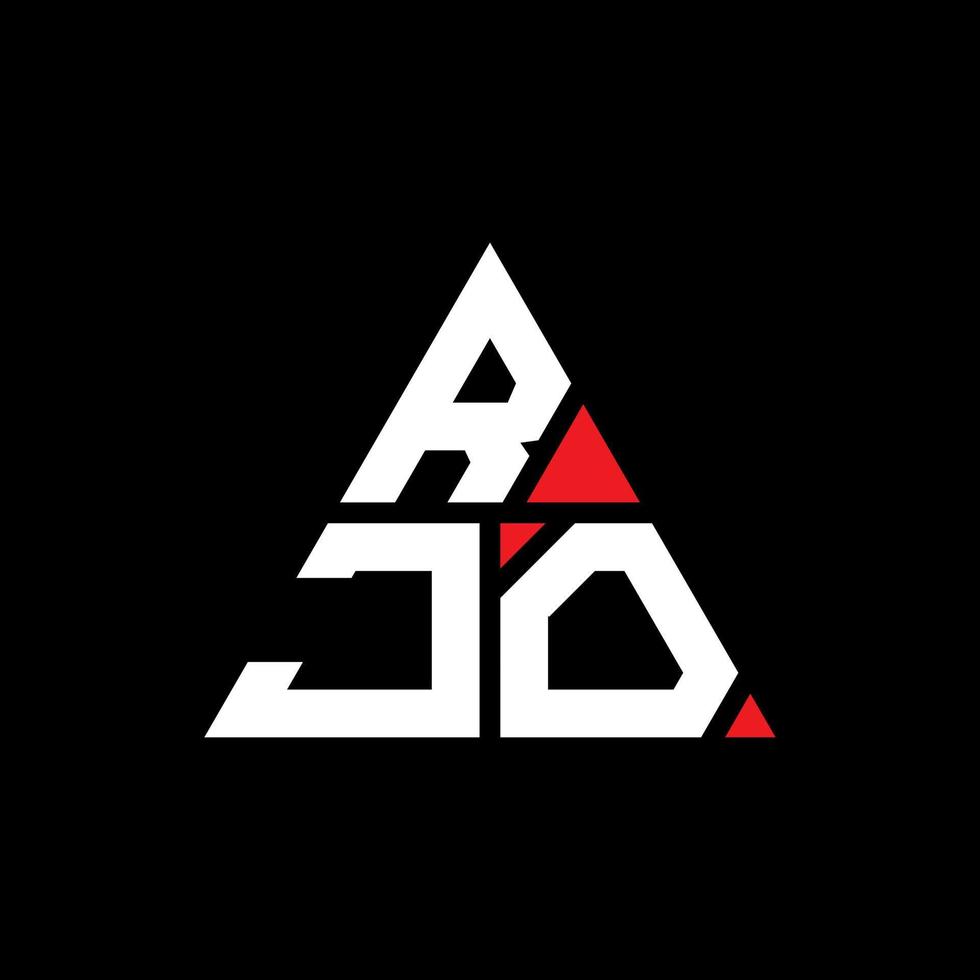 rjo driehoek brief logo ontwerp met driehoekige vorm. rjo driehoek logo ontwerp monogram. rjo driehoek vector logo sjabloon met rode kleur. rjo driehoekig logo eenvoudig, elegant en luxueus logo.
