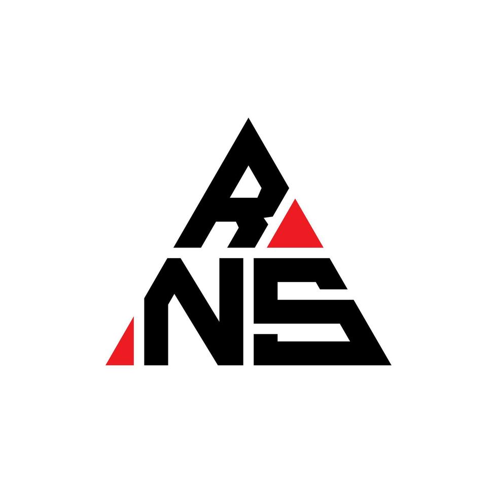 rns driehoek brief logo ontwerp met driehoekige vorm. rns driehoek logo ontwerp monogram. rns driehoek vector logo sjabloon met rode kleur. rns driehoekig logo eenvoudig, elegant en luxueus logo.