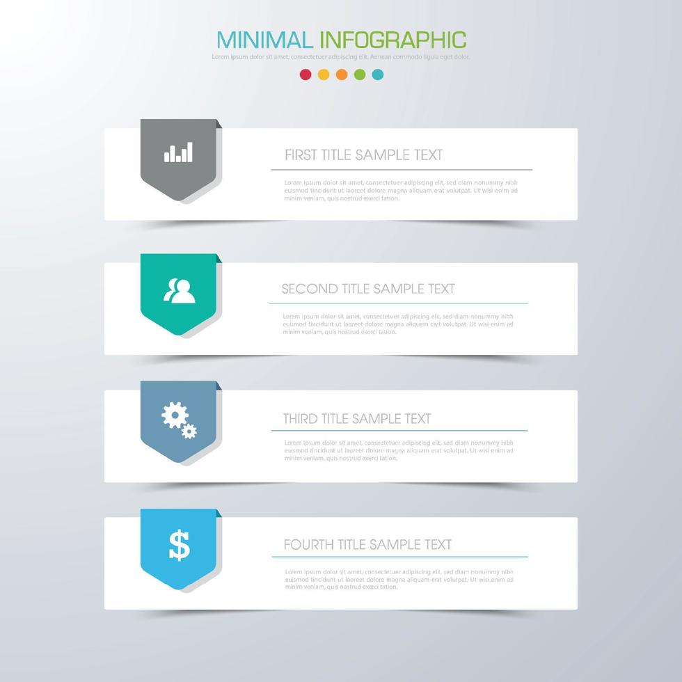 zakelijke infographic sjabloon met pictogram, vectorontwerpillustratie vector