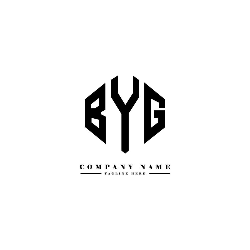 byg letter logo-ontwerp met veelhoekvorm. byg veelhoek en kubusvorm logo-ontwerp. byg zeshoek vector logo sjabloon witte en zwarte kleuren. byg monogram, bedrijfs- en onroerend goed logo.