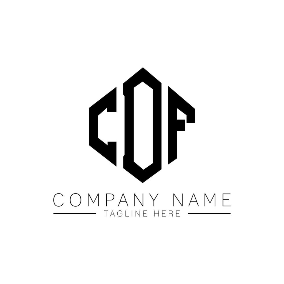 cdf letter logo-ontwerp met veelhoekvorm. cdf veelhoek en kubusvorm logo-ontwerp. cdf zeshoek vector logo sjabloon witte en zwarte kleuren. cdf-monogram, bedrijfs- en onroerendgoedlogo.