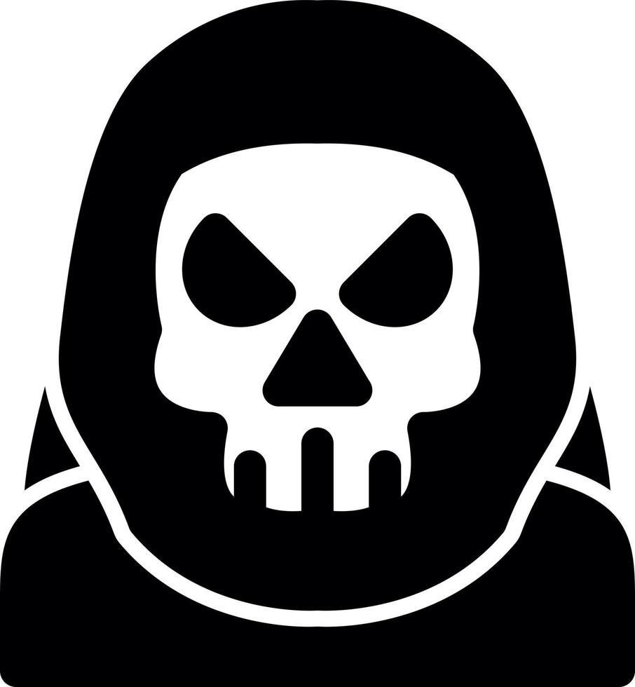 grim reaper glyph icoon vector
