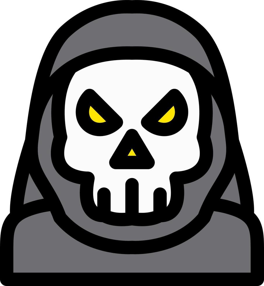 grim reaper lijn gevuld pictogram vector