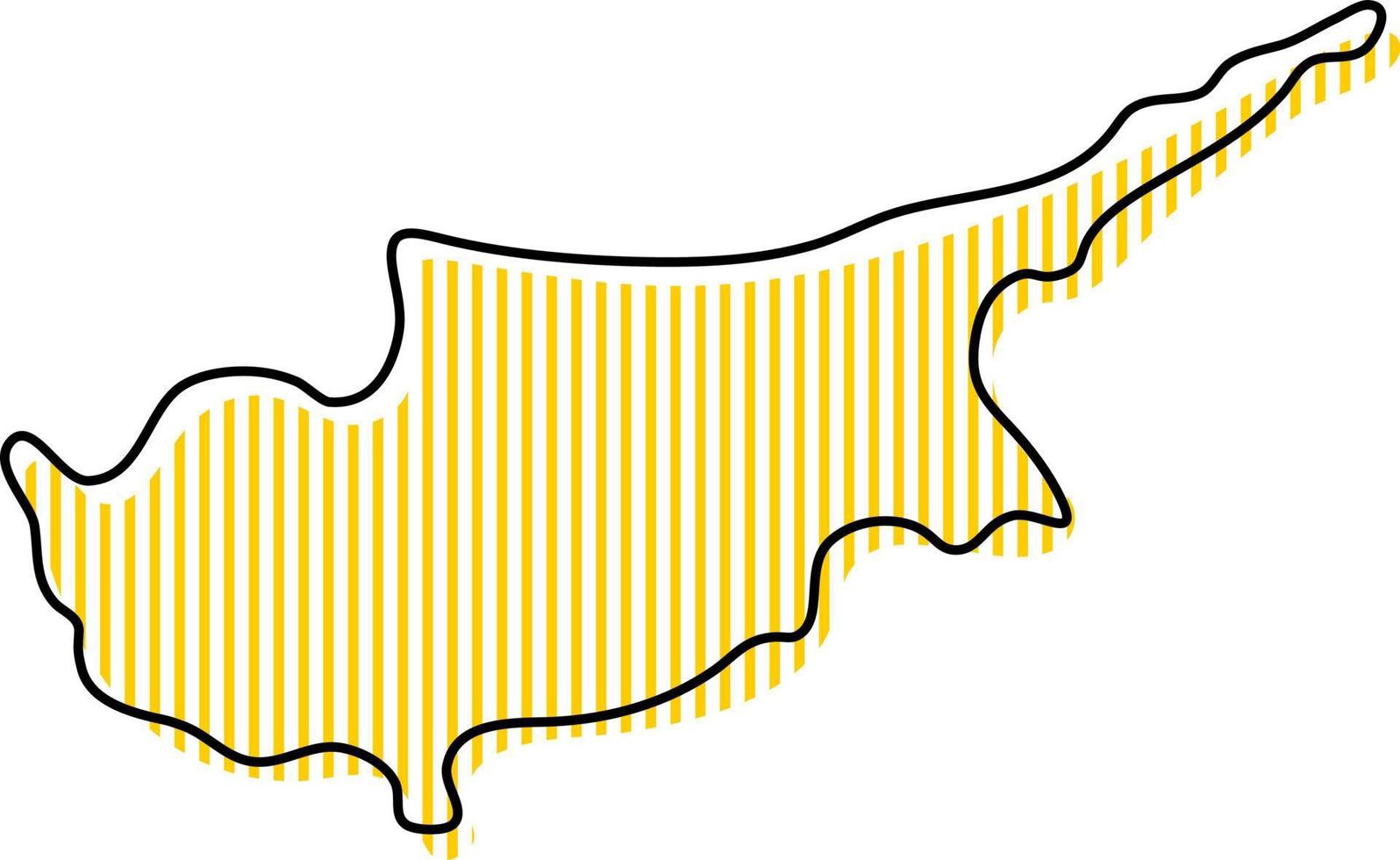 gestileerde eenvoudige overzichtskaart van het pictogram van cyprus. vector