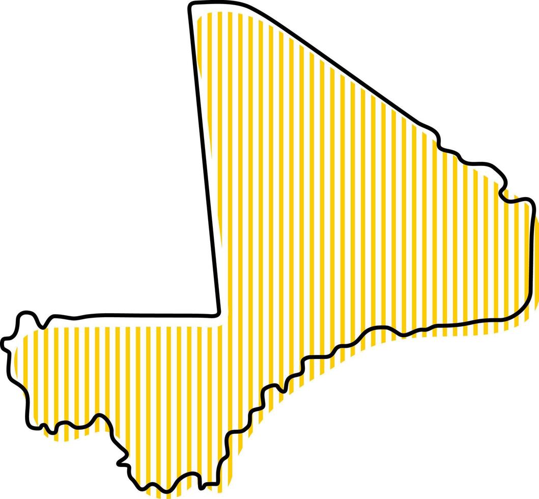 gestileerde eenvoudige overzichtskaart van mali-pictogram. vector