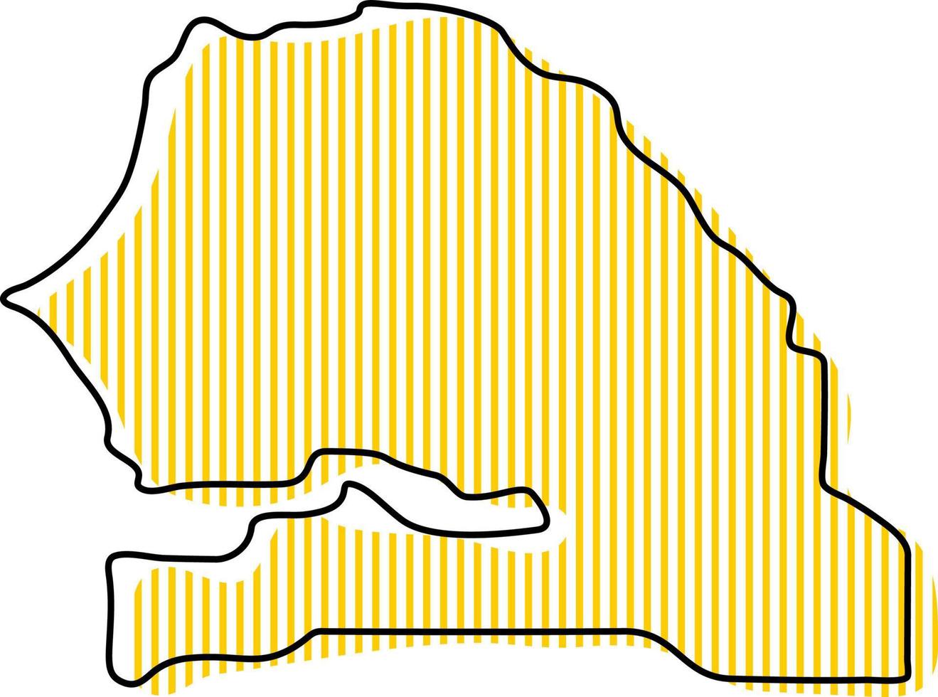 gestileerde eenvoudige overzichtskaart van senegal icoon. vector