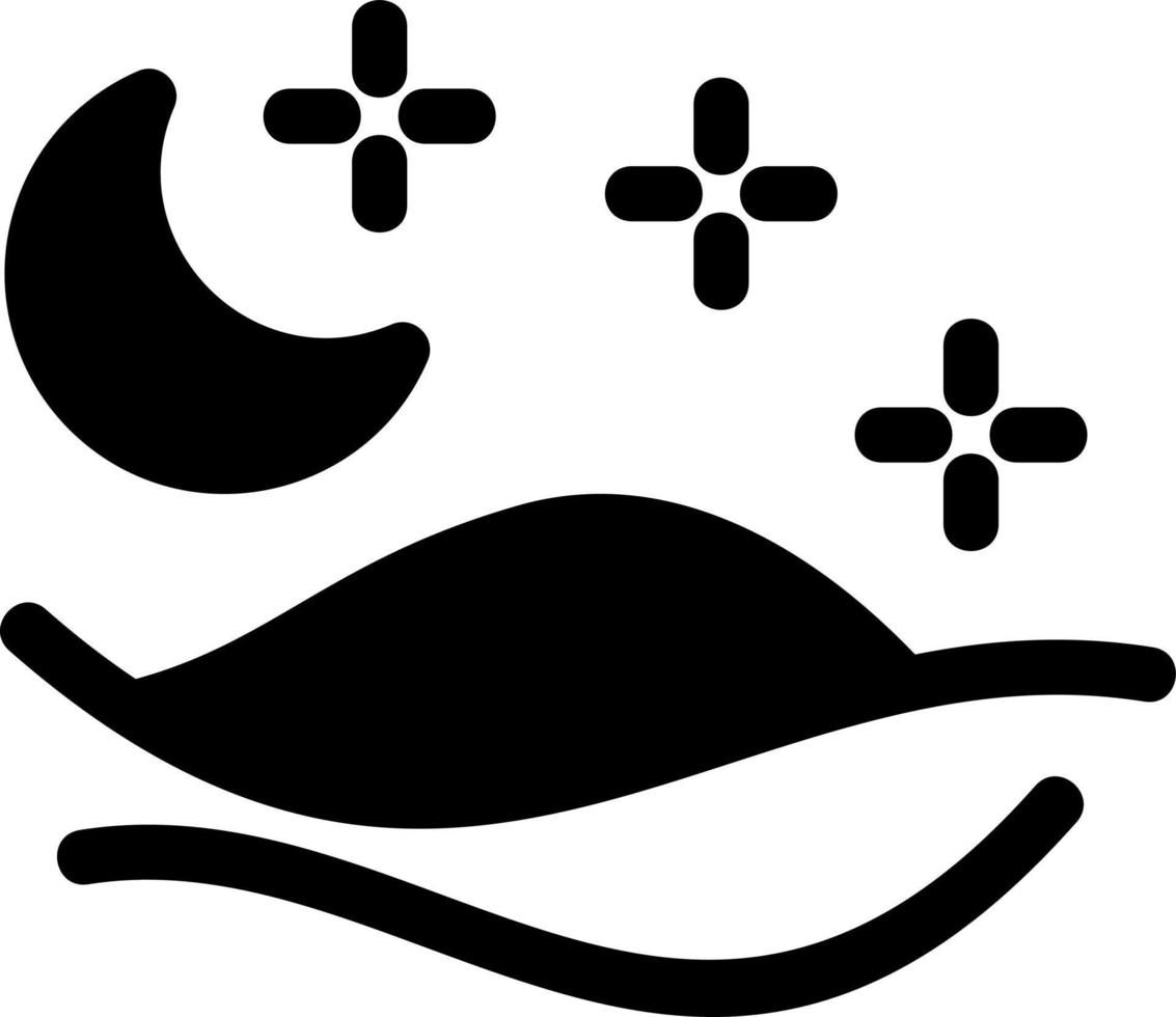 woestijn nacht glyph icoon vector