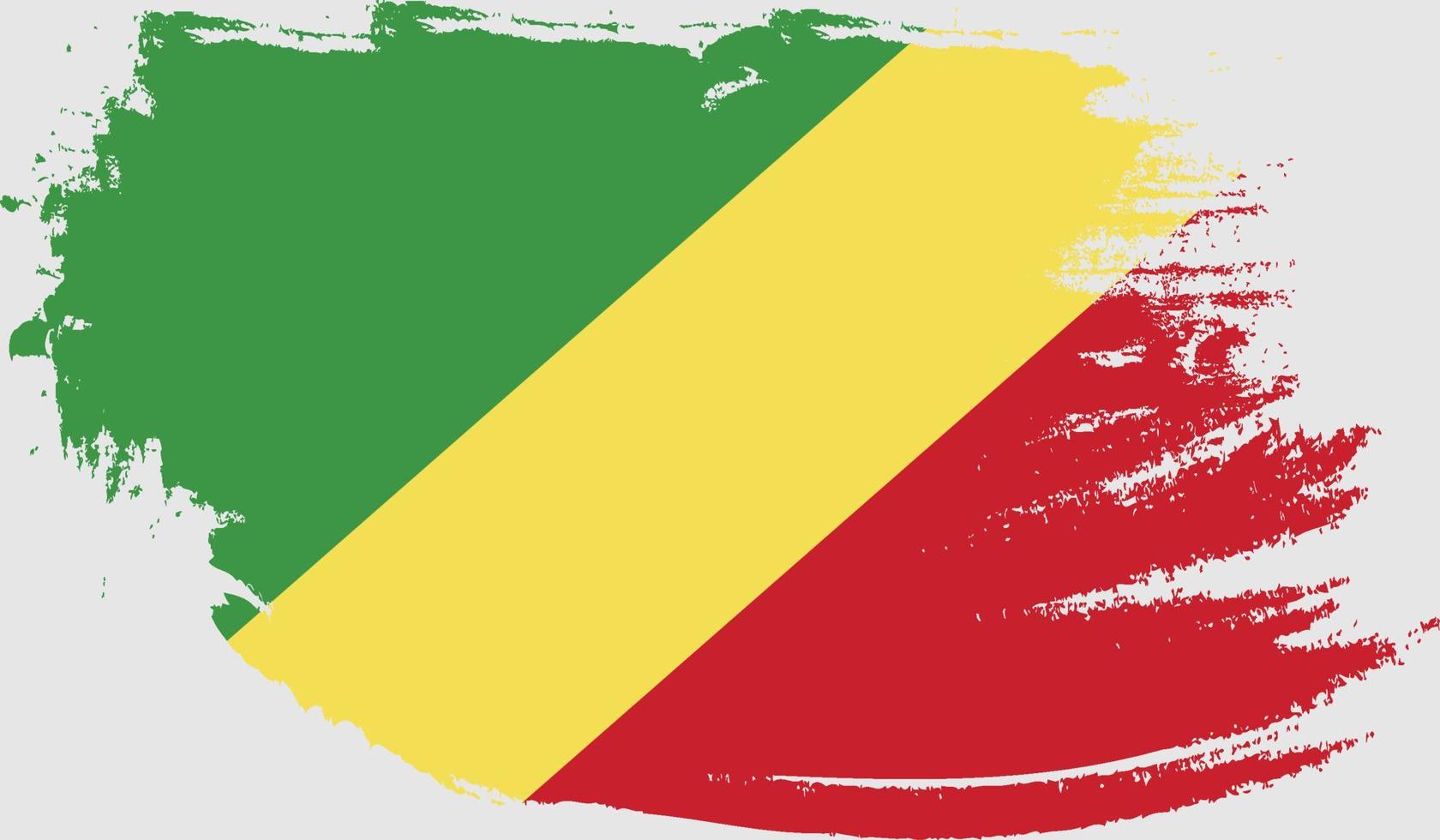 vlag van de republiek congo met grungetextuur vector