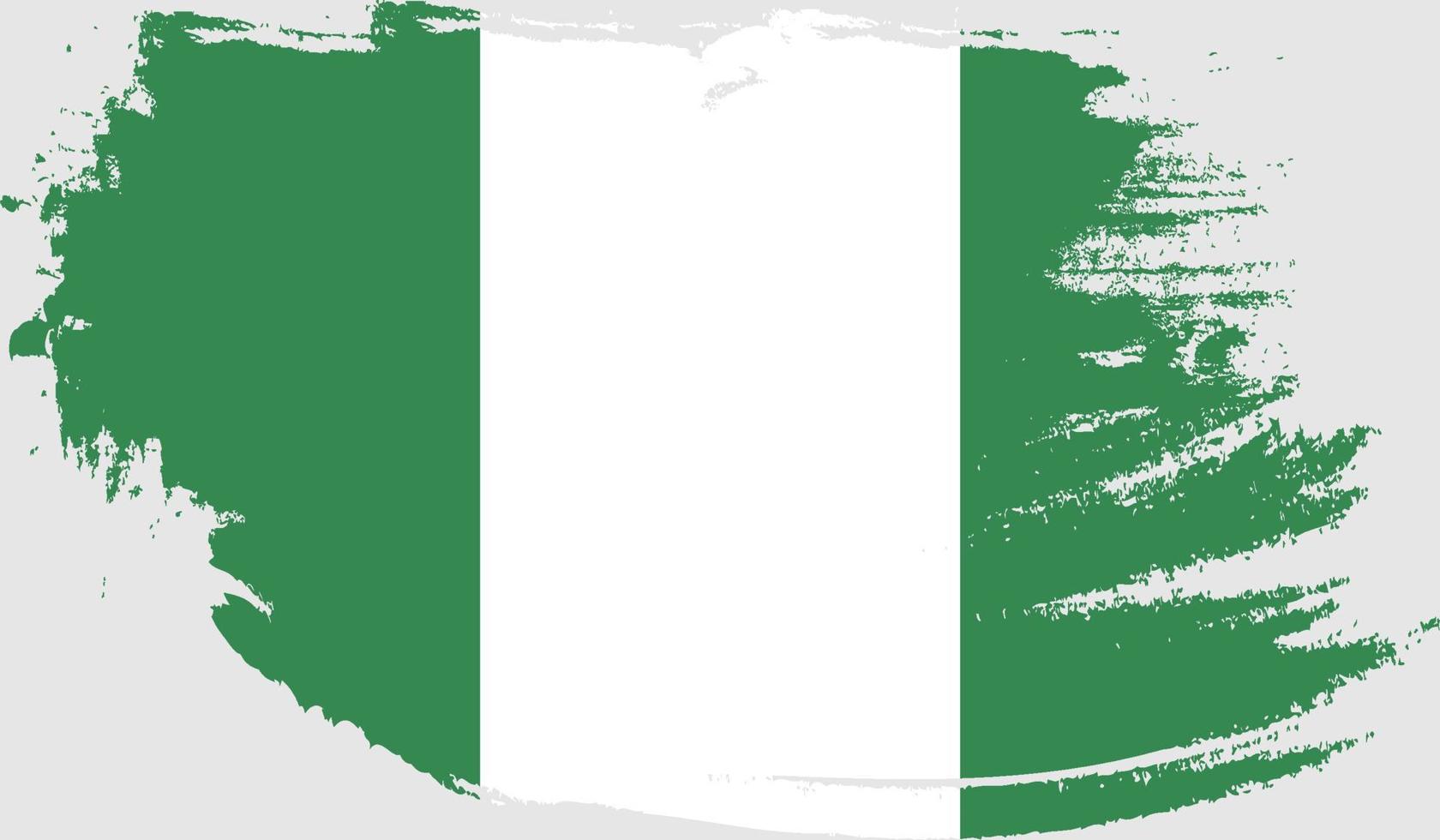 vlag van nigeria met grungetextuur vector