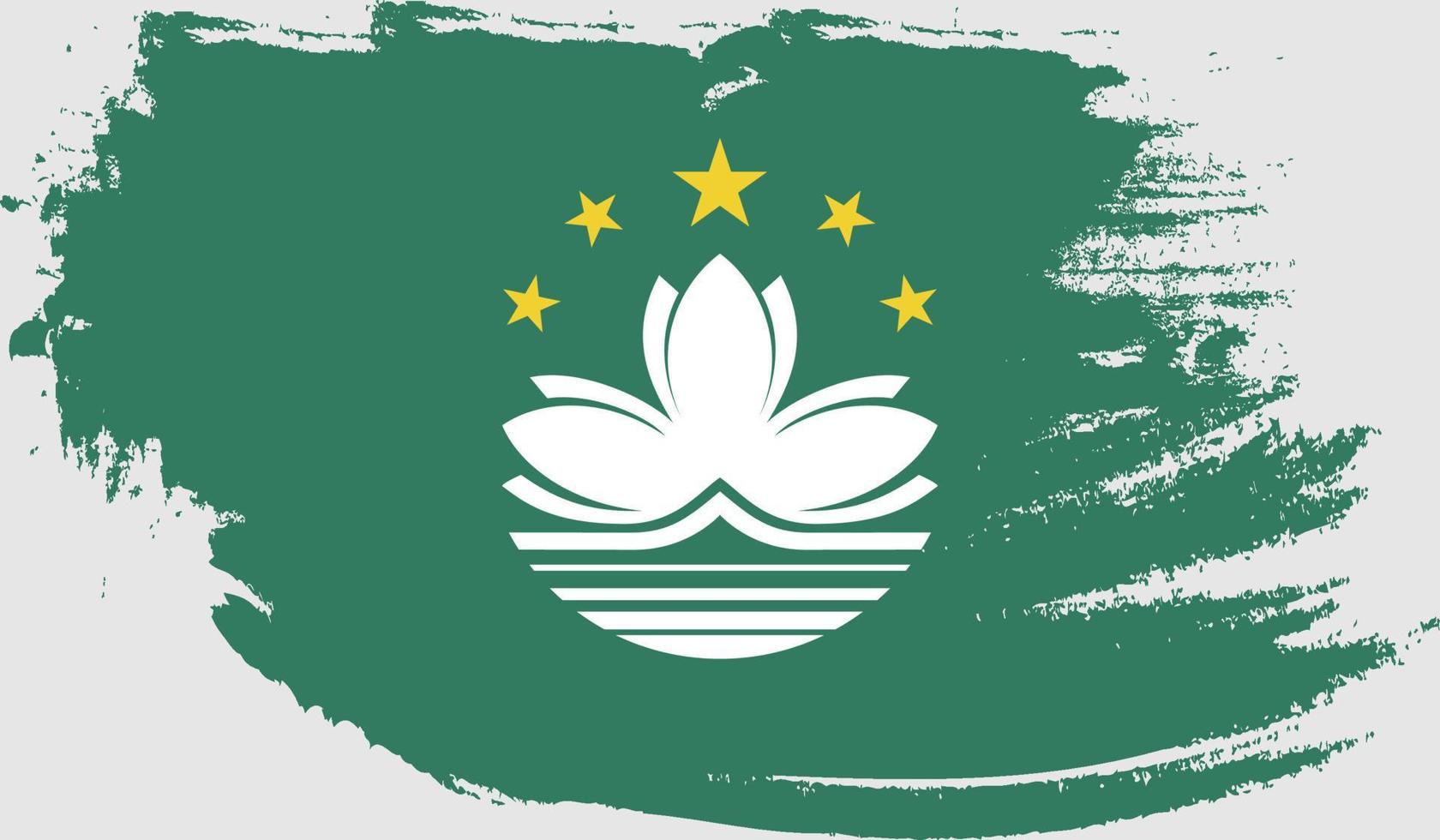 vlag van macau met grungetextuur vector