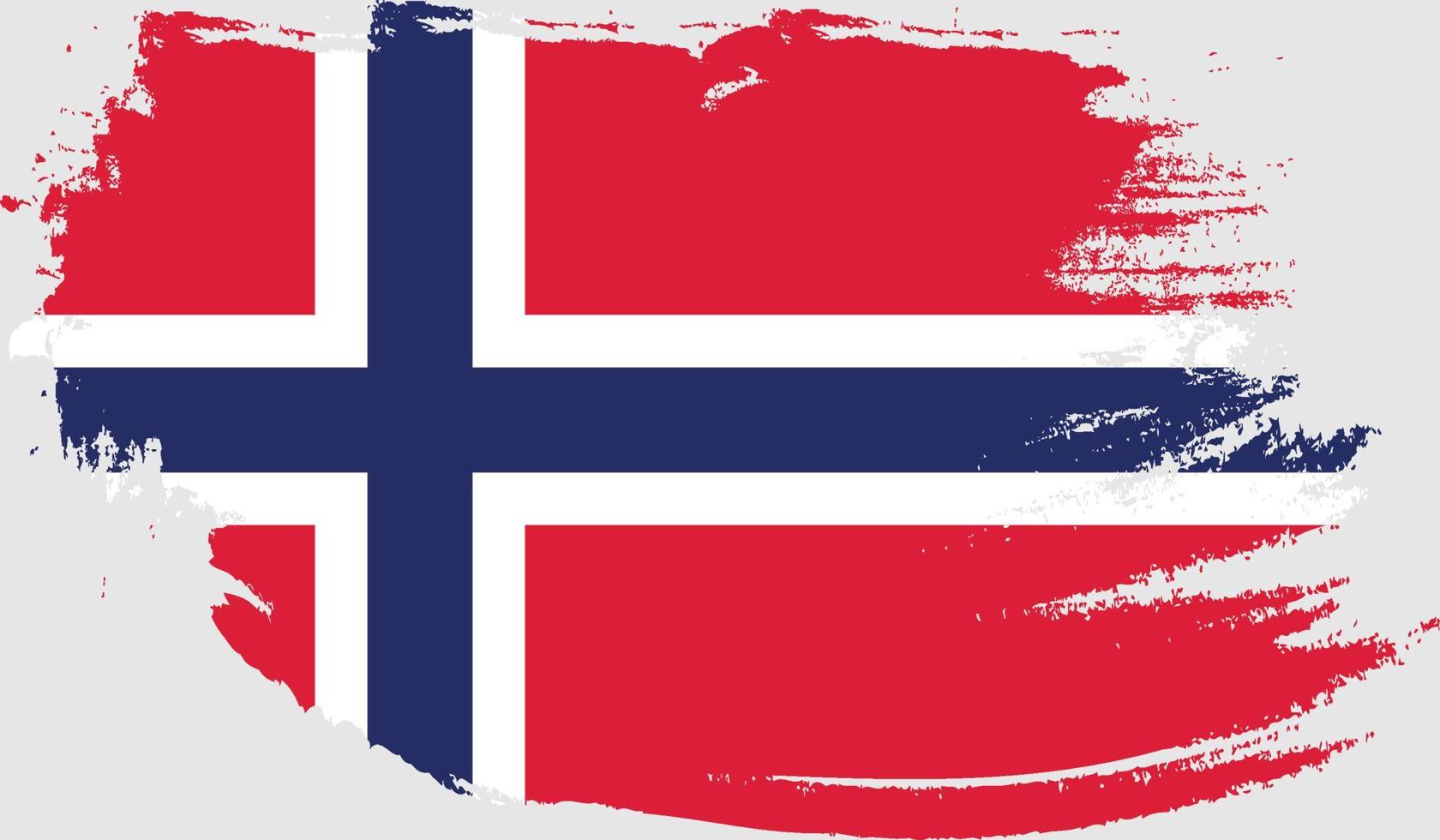 Noorse vlag met grungetextuur vector