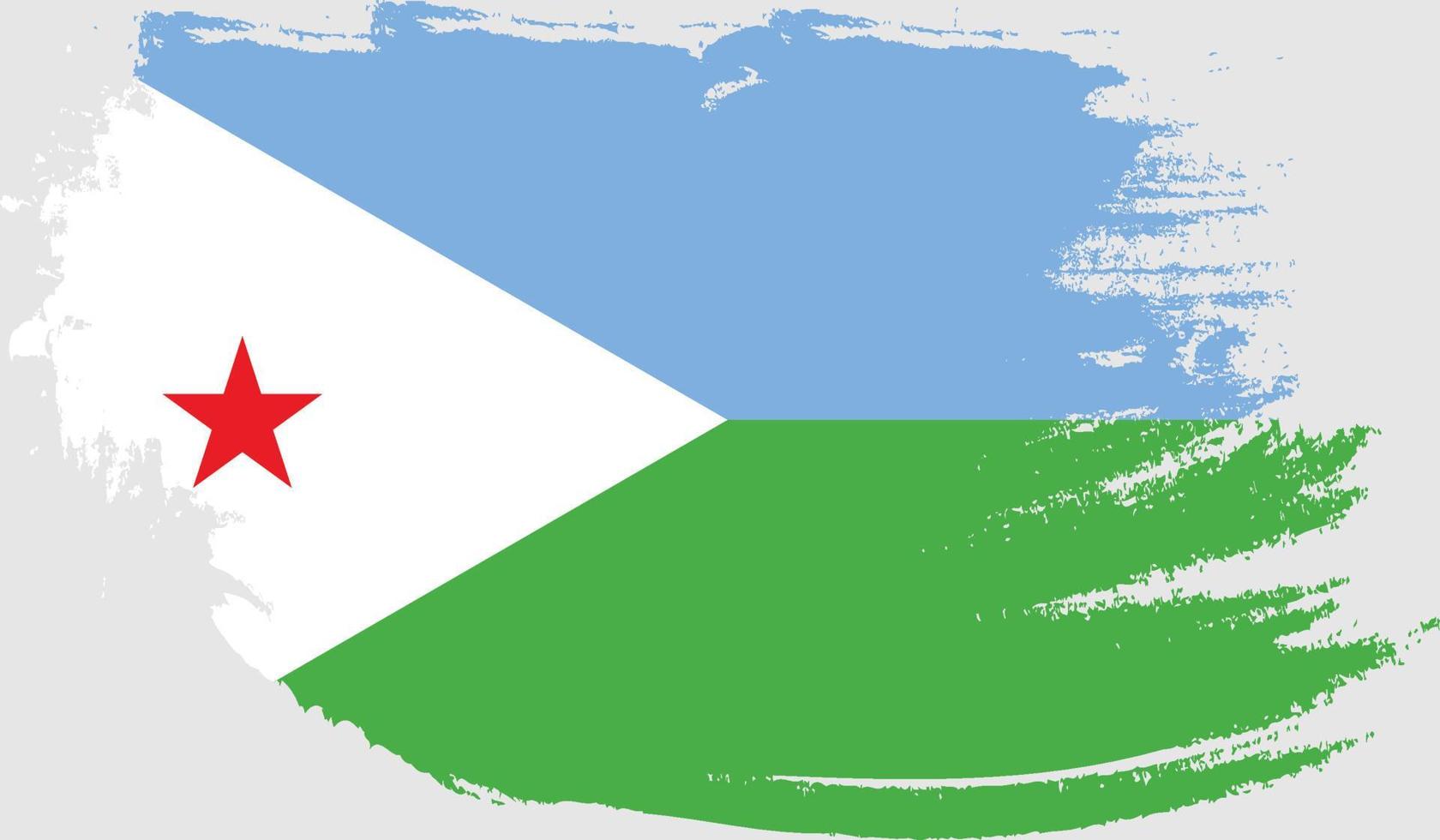 vlag van djibouti met grungetextuur vector