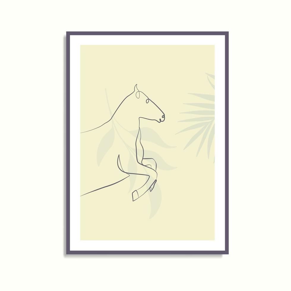 lijntekening paard kunst aan de muur canvas prints modern dier poster ontwerp wanddecoratie kunst vector