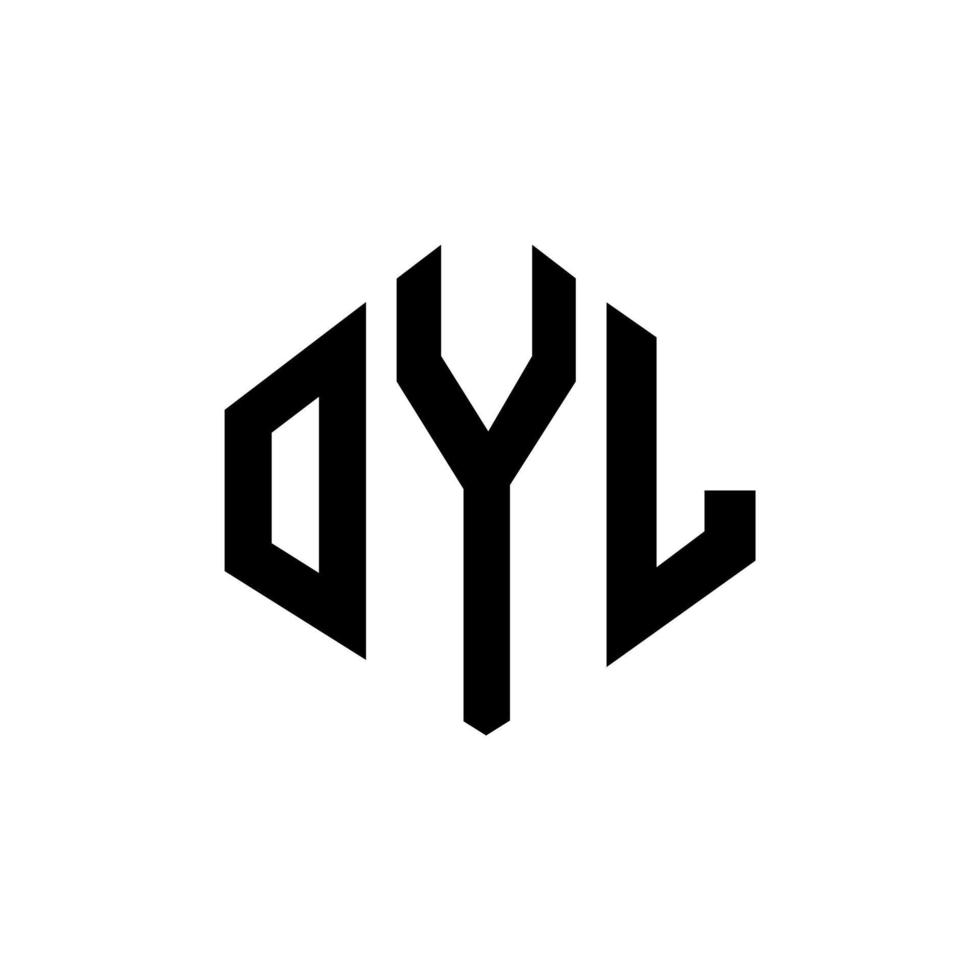 oyl letter logo-ontwerp met veelhoekvorm. oyl veelhoek en kubusvorm logo-ontwerp. oyl zeshoek vector logo sjabloon witte en zwarte kleuren. oyl monogram, business en onroerend goed logo.