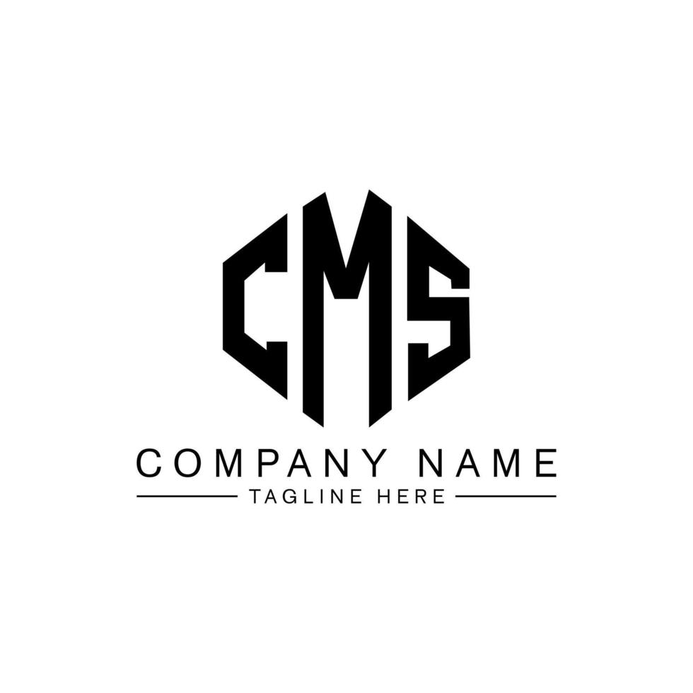 cms letter logo-ontwerp met veelhoekvorm. cms veelhoek en kubusvorm logo-ontwerp. cms zeshoek vector logo sjabloon witte en zwarte kleuren. cms-monogram, bedrijfs- en onroerendgoedlogo.