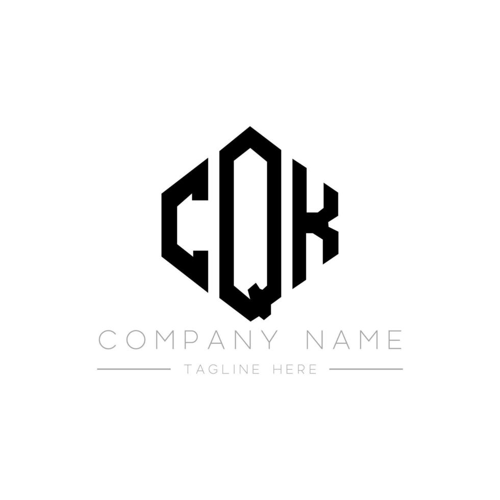 cqk letter logo-ontwerp met veelhoekvorm. cqk logo-ontwerp met veelhoek en kubusvorm. cqk zeshoek vector logo sjabloon witte en zwarte kleuren. cqk monogram, bedrijfs- en onroerend goed logo.