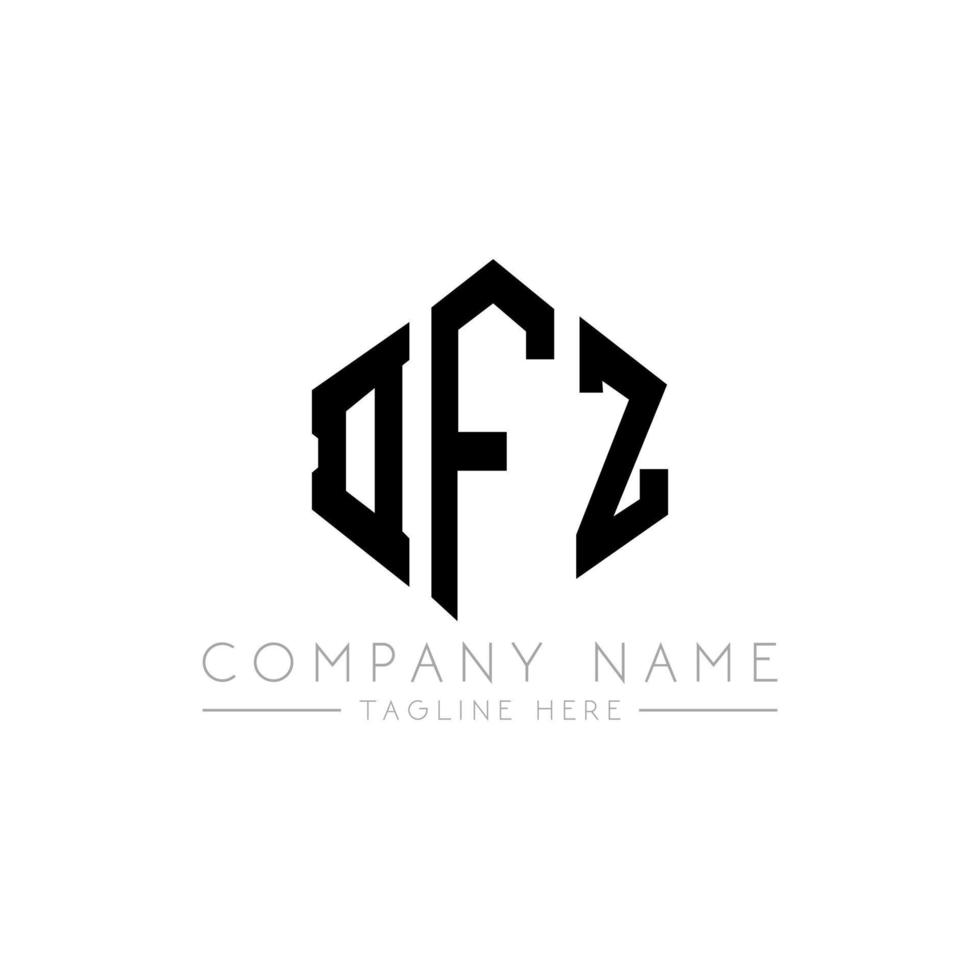 dfz letter logo-ontwerp met veelhoekvorm. dfz veelhoek en kubusvorm logo-ontwerp. dfz zeshoek vector logo sjabloon witte en zwarte kleuren. dfz-monogram, bedrijfs- en onroerendgoedlogo.