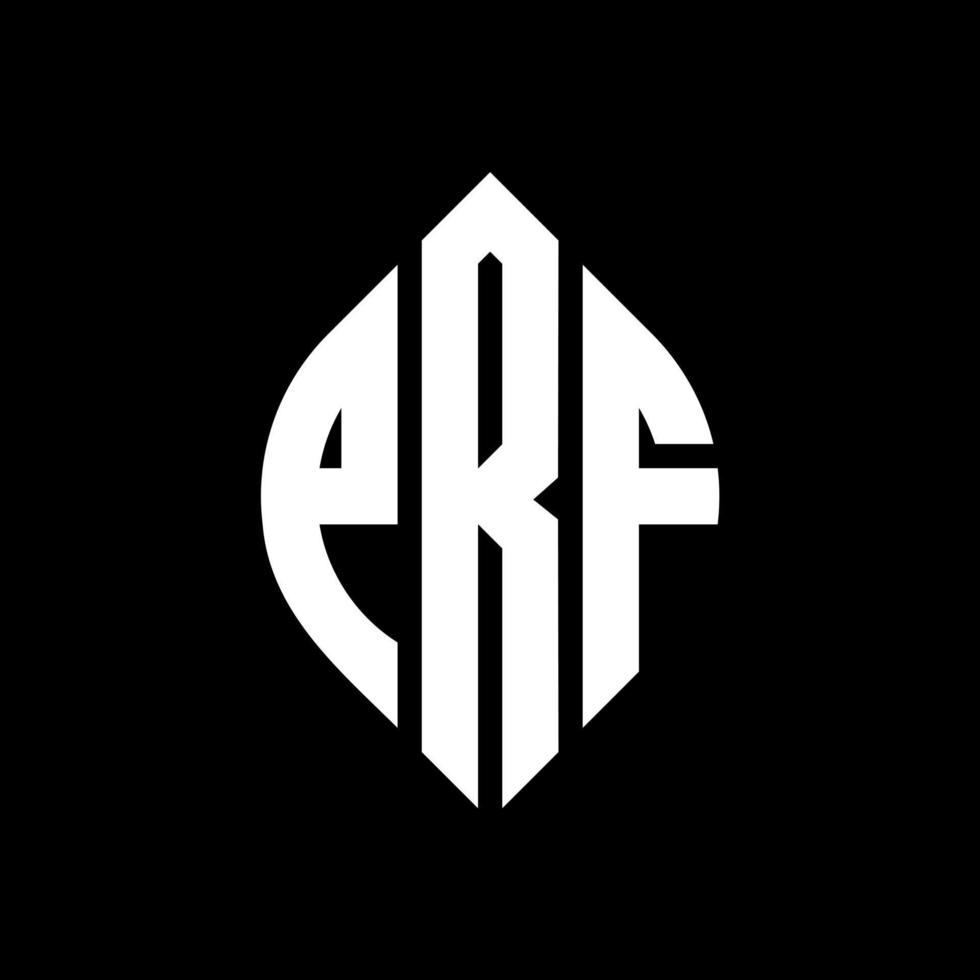 prf cirkel letter logo ontwerp met cirkel en ellipsvorm. prf ellipsletters met typografische stijl. de drie initialen vormen een cirkellogo. prf cirkel embleem abstracte monogram brief mark vector. vector