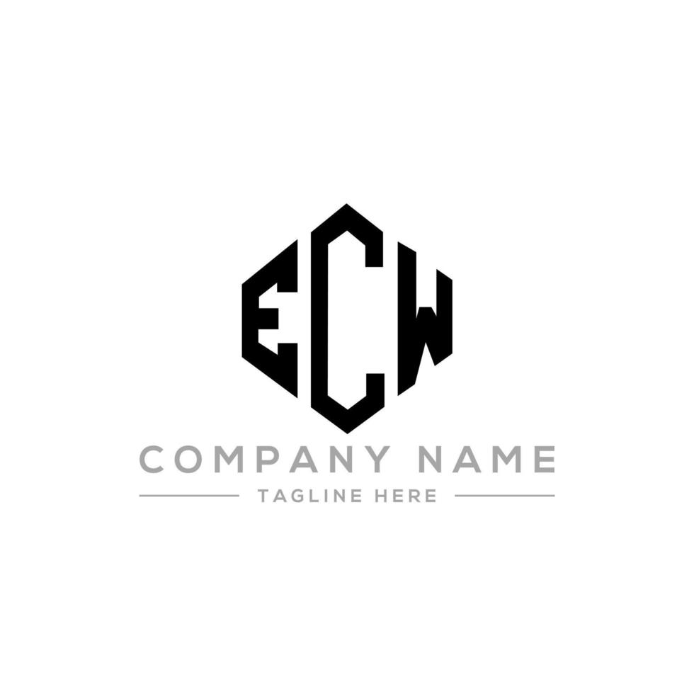 ecw letter logo-ontwerp met veelhoekvorm. ecw veelhoek en kubusvorm logo-ontwerp. ecw zeshoek vector logo sjabloon witte en zwarte kleuren. ecw monogram, business en onroerend goed logo.
