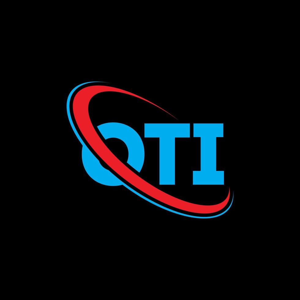 oti-logo. ot brief. oti brief logo ontwerp. initialen oti logo gekoppeld aan cirkel en hoofdletter monogram logo. oti typografie voor technologie, zaken en onroerend goed merk. vector