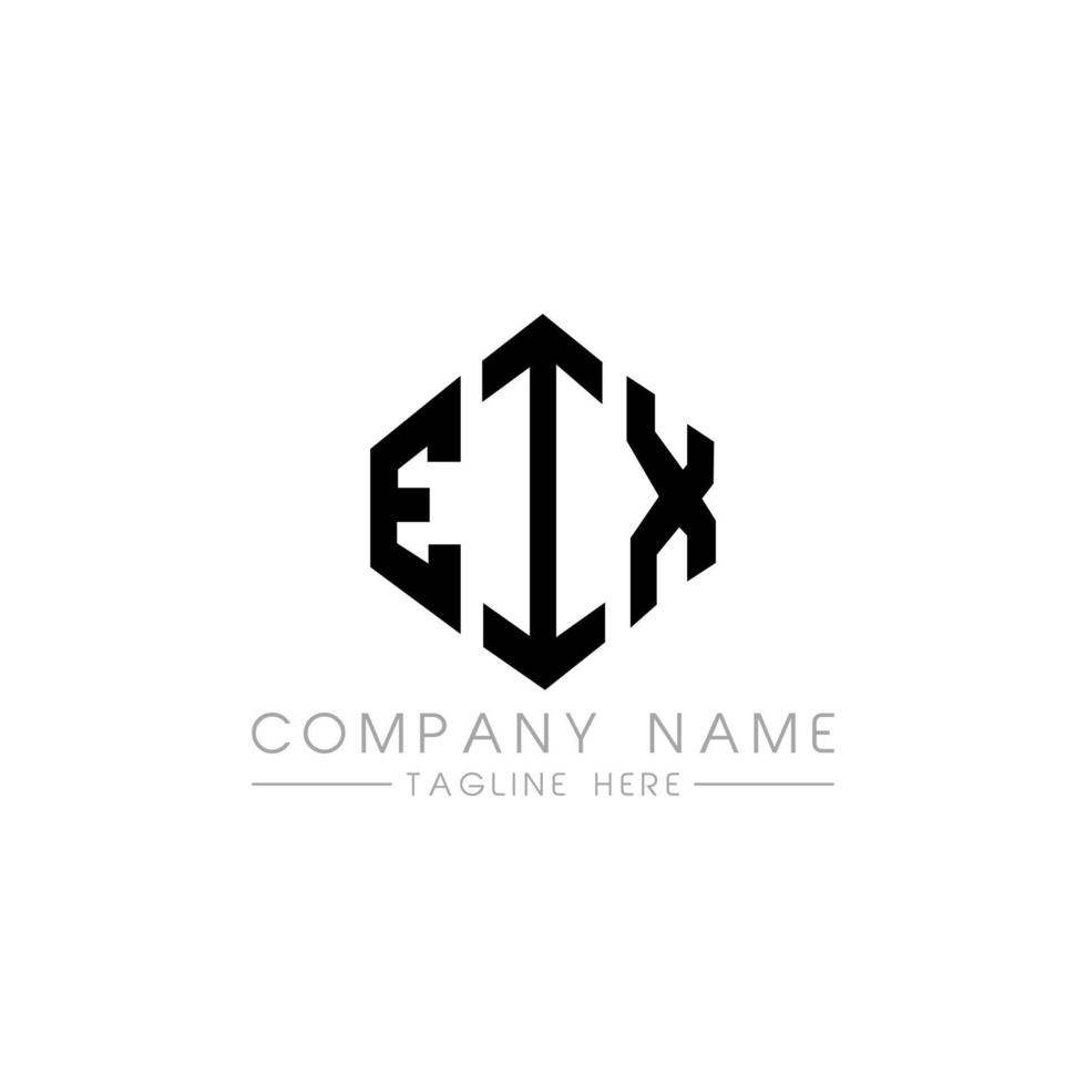 eix letter logo-ontwerp met veelhoekvorm. eix logo-ontwerp met veelhoek en kubusvorm. eix zeshoek vector logo sjabloon witte en zwarte kleuren. eix monogram, bedrijfs- en onroerend goed logo.