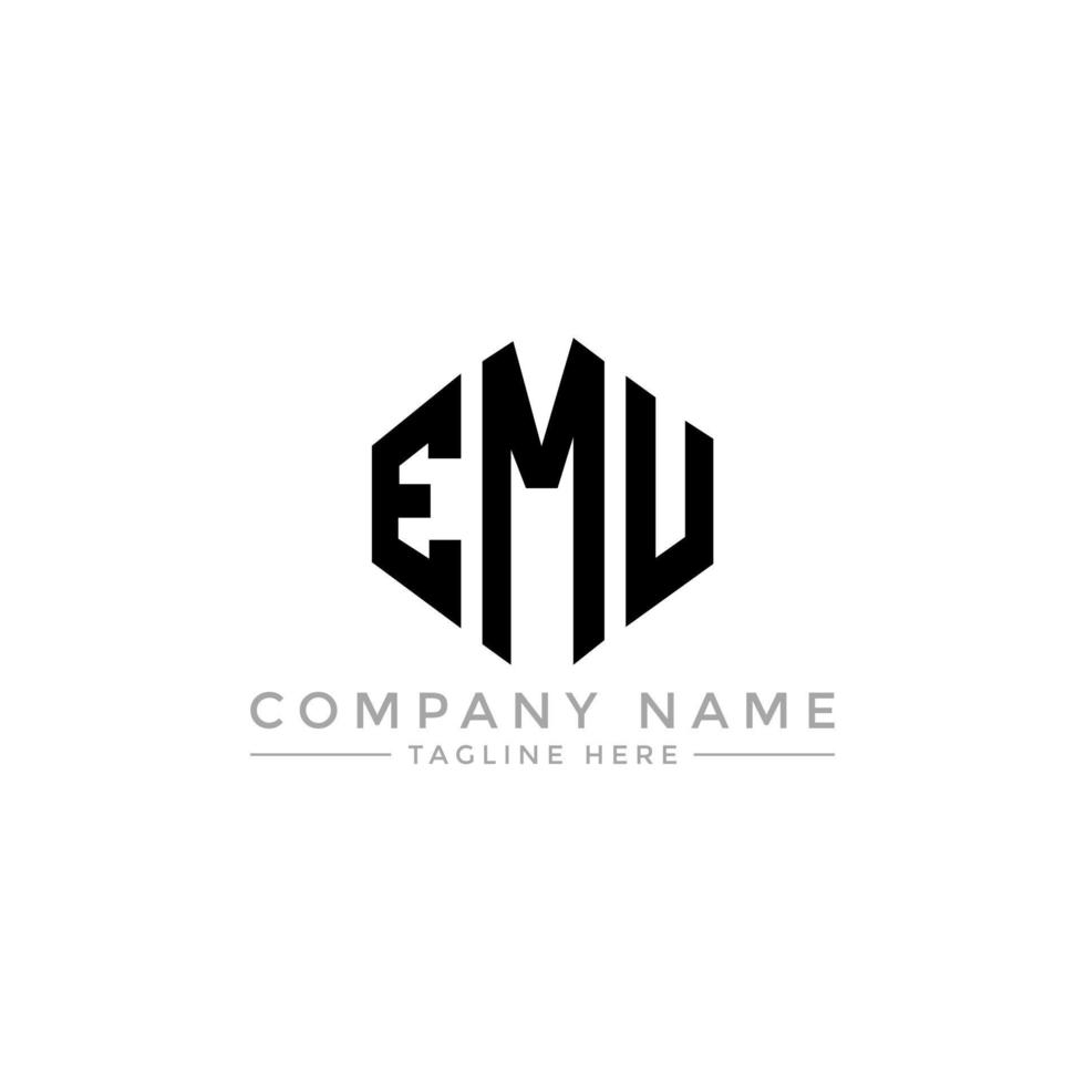 emoe letter logo-ontwerp met veelhoekvorm. emoe veelhoek en kubusvorm logo-ontwerp. emoe zeshoek vector logo sjabloon witte en zwarte kleuren. emoe monogram, business en onroerend goed logo.