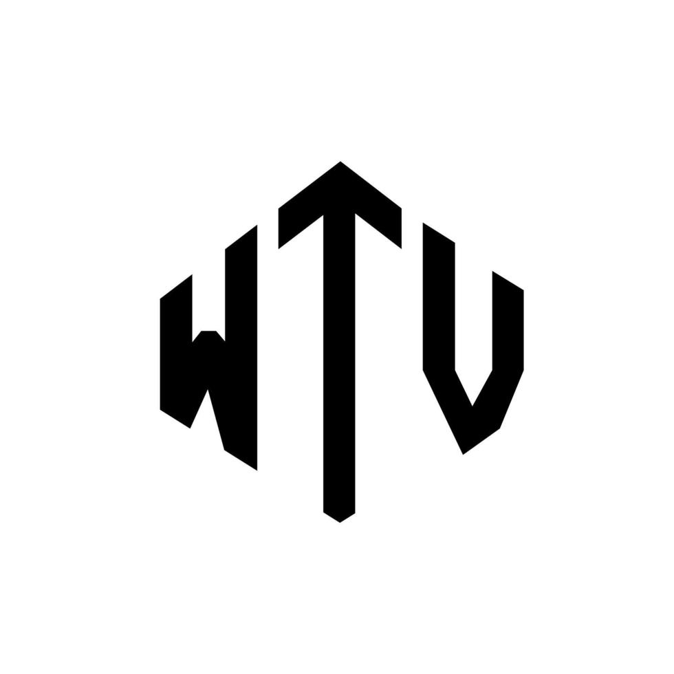 wtv letter logo-ontwerp met veelhoekvorm. wtv veelhoek en kubusvorm logo-ontwerp. wtv zeshoek vector logo sjabloon witte en zwarte kleuren. wtv-monogram, bedrijfs- en onroerendgoedlogo.