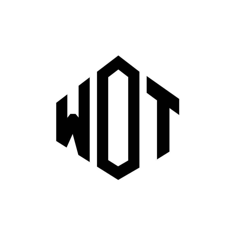 wot letter logo-ontwerp met veelhoekvorm. wot veelhoek en kubusvorm logo-ontwerp. wot zeshoek vector logo sjabloon witte en zwarte kleuren. wot monogram, business en onroerend goed logo.