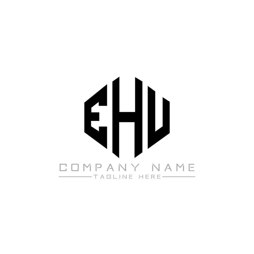 ehu letter logo-ontwerp met veelhoekvorm. ehu veelhoek en kubusvorm logo-ontwerp. ehu zeshoek vector logo sjabloon witte en zwarte kleuren. ehu monogram, business en onroerend goed logo.