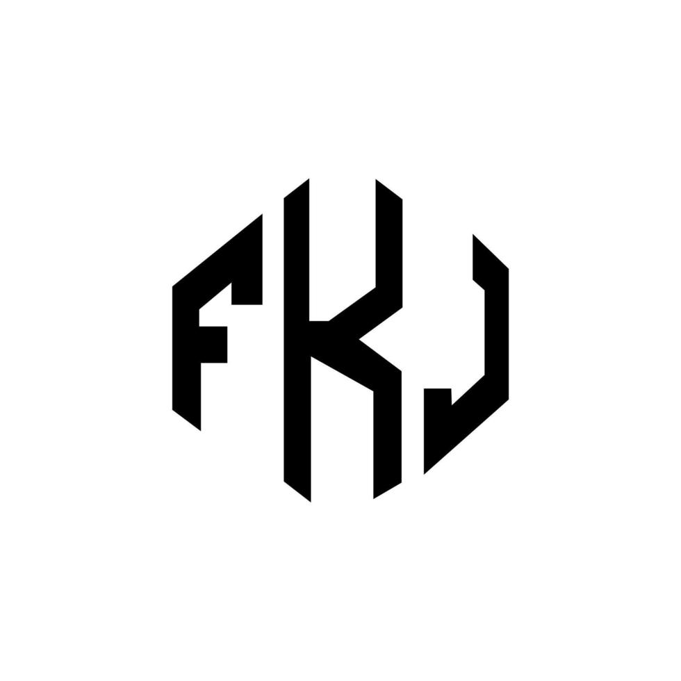 fkj letter logo-ontwerp met veelhoekvorm. fkj veelhoek en kubusvorm logo-ontwerp. fkj zeshoek vector logo sjabloon witte en zwarte kleuren. fkj-monogram, bedrijfs- en onroerendgoedlogo.