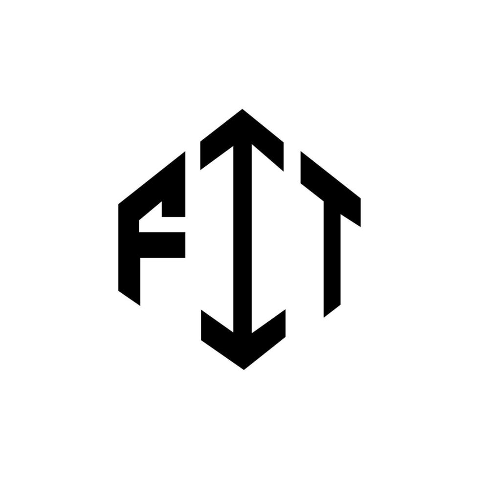 fit letter logo-ontwerp met veelhoekvorm. fit veelhoek en kubusvorm logo-ontwerp. passen zeshoek vector logo sjabloon witte en zwarte kleuren. fit monogram, business en onroerend goed logo.