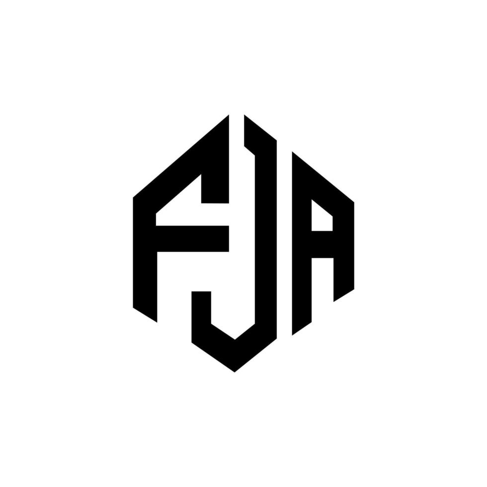 fja letter logo-ontwerp met veelhoekvorm. fja veelhoek en kubusvorm logo-ontwerp. fja zeshoek vector logo sjabloon witte en zwarte kleuren. fja-monogram, bedrijfs- en onroerendgoedlogo.