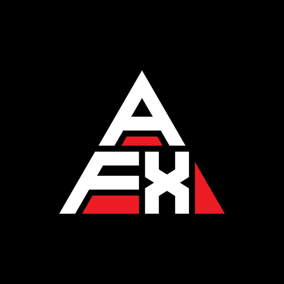 afx driehoek letter logo ontwerp met driehoekige vorm. afx driehoek logo ontwerp monogram. afx driehoek vector logo sjabloon met rode kleur. afx driehoekig logo eenvoudig, elegant en luxueus logo.