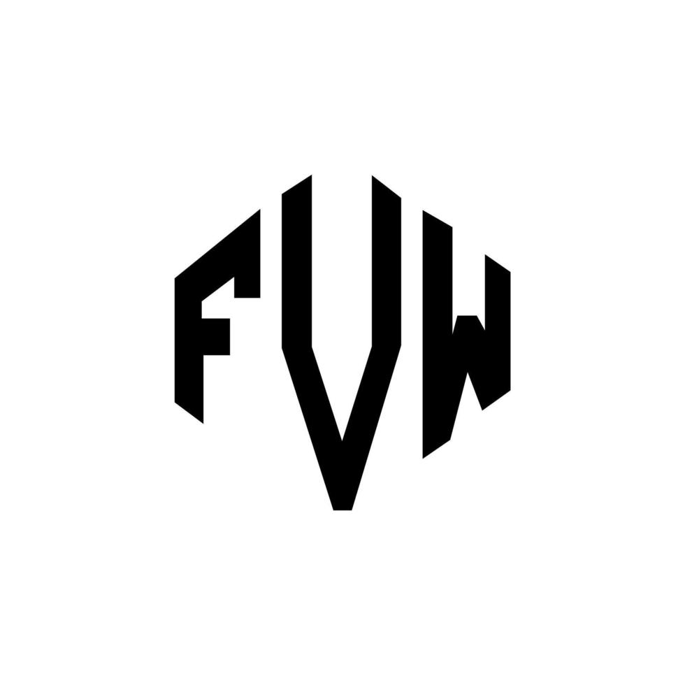 fvw letter logo-ontwerp met veelhoekvorm. fvw veelhoek en kubusvorm logo-ontwerp. fvw zeshoek vector logo sjabloon witte en zwarte kleuren. fvw monogram, bedrijfs- en onroerend goed logo.