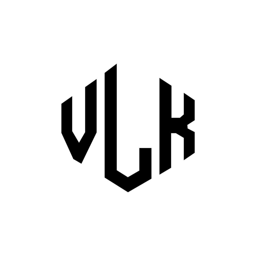 vlk letter logo-ontwerp met veelhoekvorm. vlk veelhoek en kubusvorm logo-ontwerp. vlk zeshoek vector logo sjabloon witte en zwarte kleuren. vlk monogram, bedrijfs- en onroerend goed logo.