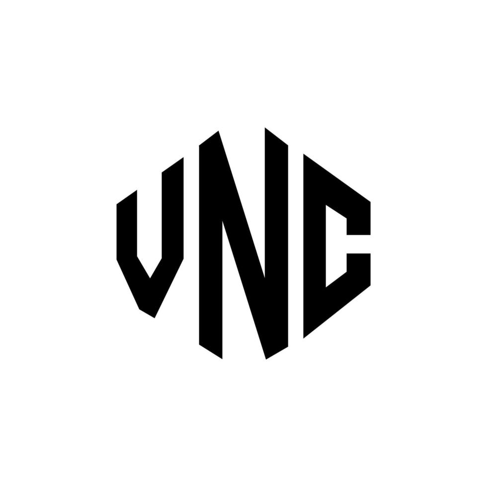 vnc letter logo-ontwerp met veelhoekvorm. vnc veelhoek en kubusvorm logo-ontwerp. vnc zeshoek vector logo sjabloon witte en zwarte kleuren. vnc-monogram, bedrijfs- en onroerendgoedlogo.