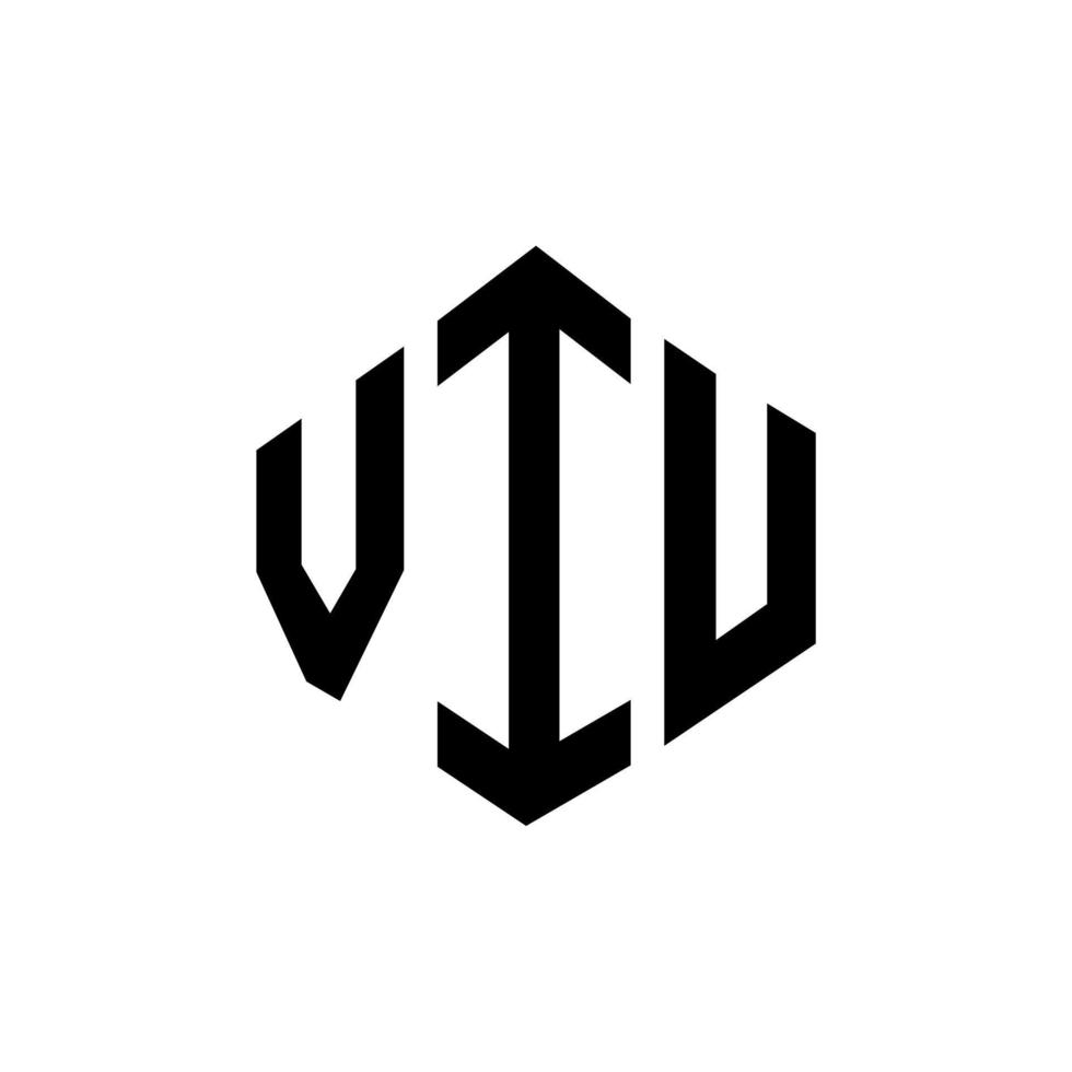 viu letter logo-ontwerp met veelhoekvorm. viu veelhoek en kubusvorm logo-ontwerp. viu zeshoek vector logo sjabloon witte en zwarte kleuren. viu monogram, business en onroerend goed logo.