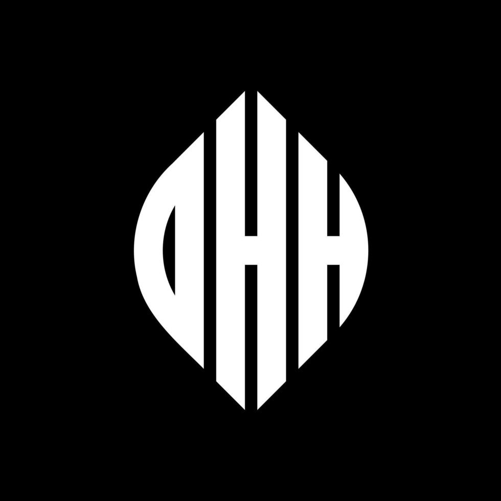 dhh cirkel letter logo ontwerp met cirkel en ellipsvorm. dhh ellipsletters met typografische stijl. de drie initialen vormen een cirkellogo. dhh cirkel embleem abstracte monogram brief mark vector. vector