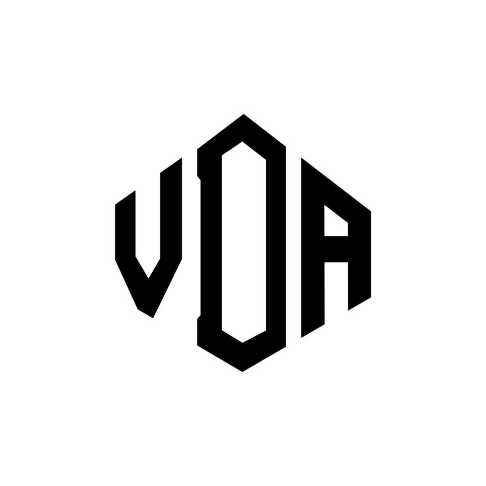 vda letter logo-ontwerp met veelhoekvorm. vda veelhoek en kubusvorm logo-ontwerp. vda zeshoek vector logo sjabloon witte en zwarte kleuren. vda-monogram, bedrijfs- en onroerendgoedlogo.