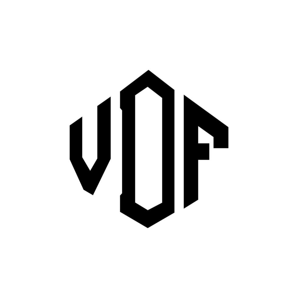 vdf letter logo-ontwerp met veelhoekvorm. vdf veelhoek en kubusvorm logo-ontwerp. vdf zeshoek vector logo sjabloon witte en zwarte kleuren. vdf-monogram, bedrijfs- en onroerendgoedlogo.