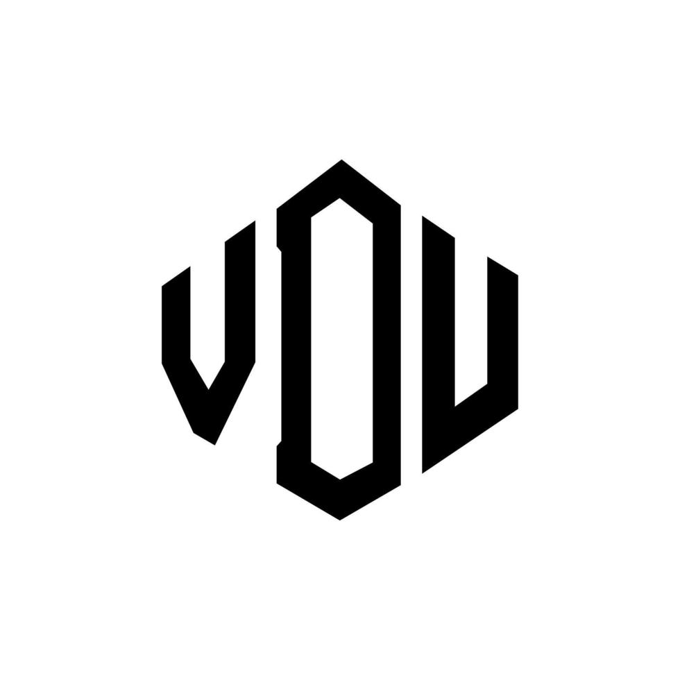 vdu letter logo-ontwerp met veelhoekvorm. vdu veelhoek en kubusvorm logo-ontwerp. vdu zeshoek vector logo sjabloon witte en zwarte kleuren. vdu-monogram, bedrijfs- en onroerendgoedlogo.
